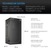 AC Infinity CLOUDLAB 733, Advance Grow Zelt 90x90